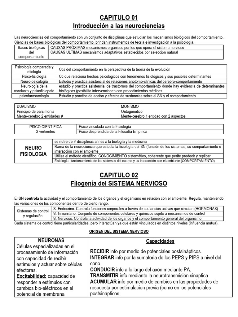 Introducción a las Neurociencias del Comportamiento | PDF | Cerebelo ...