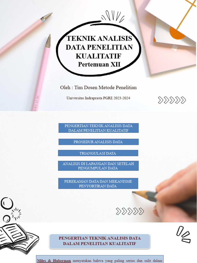 Metode Penelitian Pertemuan Xii Reguler Teknik Analisis Data