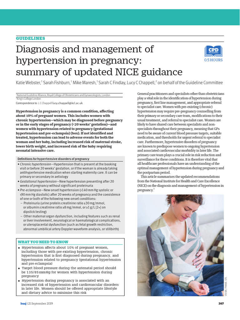 Hypertension Management in Pregnancy Guidelines | PDF | Hypertension ...