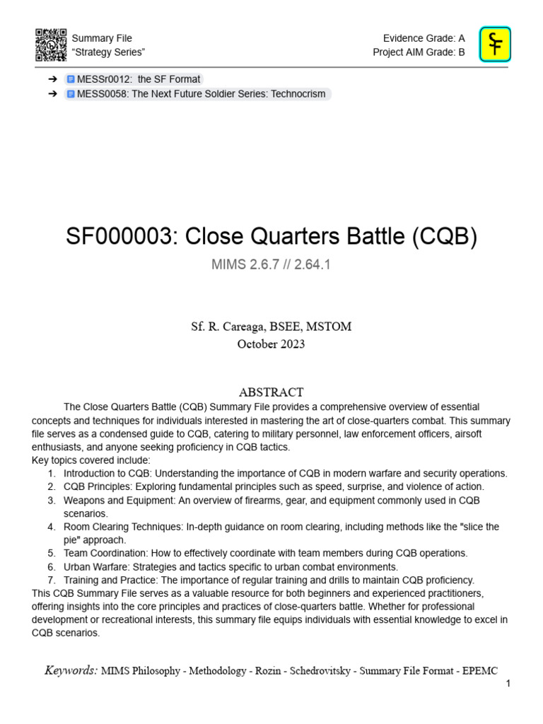 CQB Techniques and Principles Overview | PDF | Telescopic Sight ...