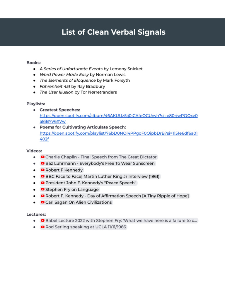 Clean Verbal Signals | PDF | Politics | Art