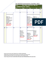 IGCSE Calendar Oct - Nov 2021