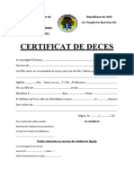 Certificat de Deces