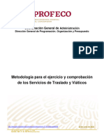 Metodologia para El Ejercicio y Comprobacion de Los Servicios de Traslado y Via Ticos