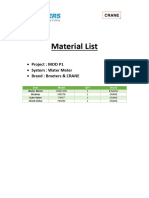 Material List Water Meter