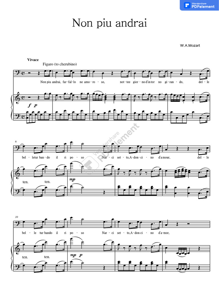 Non Piu Andrai Pdf