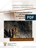 Minimum Standards of Fitness To Perform Work at A Mine - Distribute