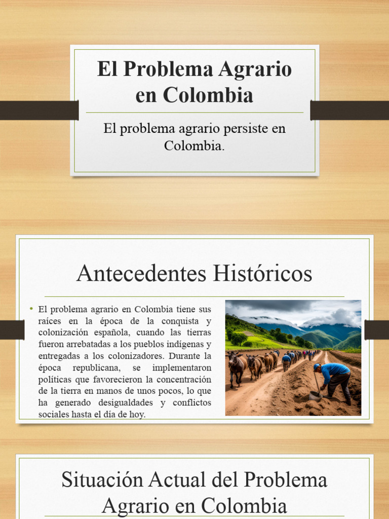 El Problema Agrario en Colombia PDF PDF Agricultura Campesino