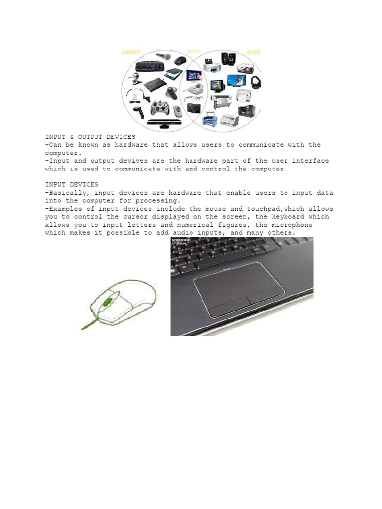 Input & Output Devices | PDF