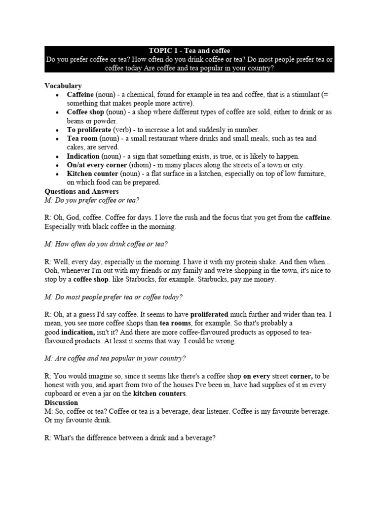 Speaking Part 1 PDF