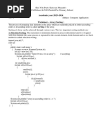 Array Sorting 2D