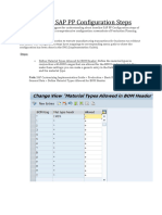 Baseline SAP PP Configuration Steps