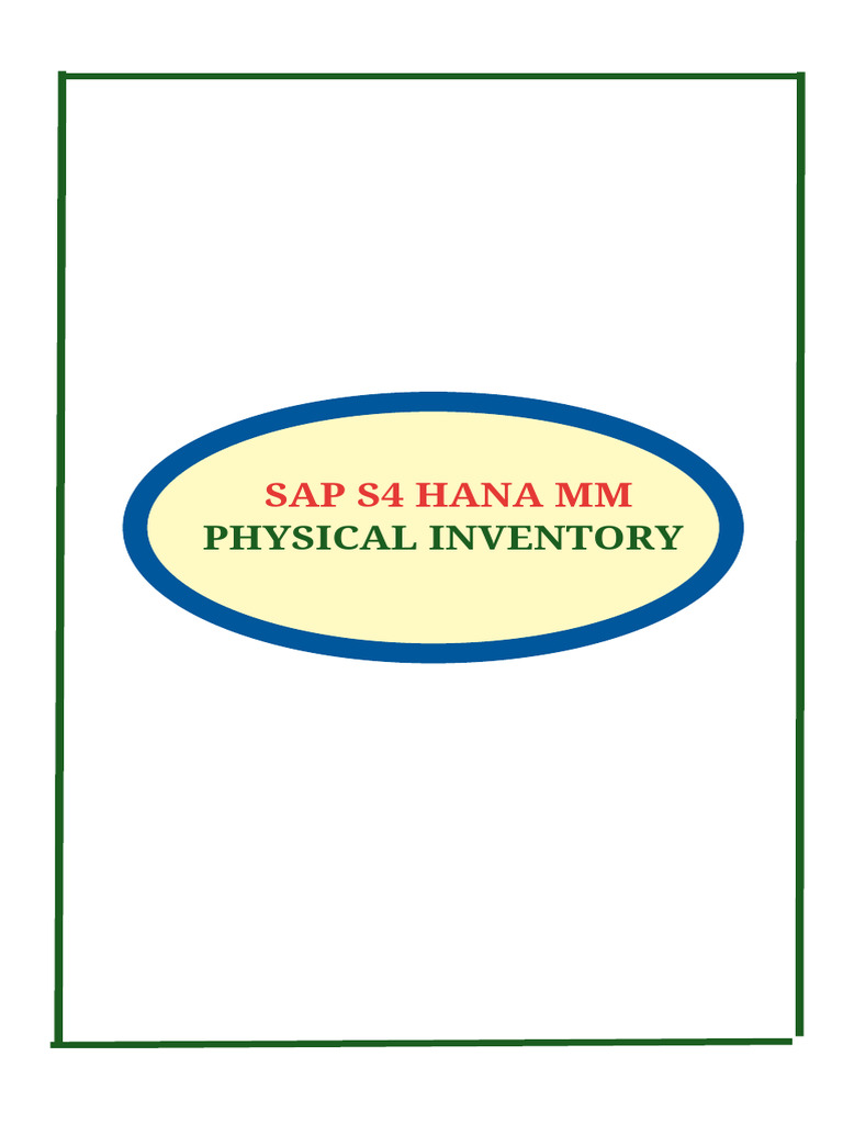 SAP S4 HANA MM Physical Inventory PDF