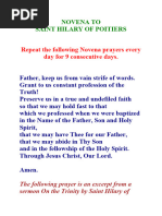 Novena To and Prayer of Saint Hilary of Poitiers