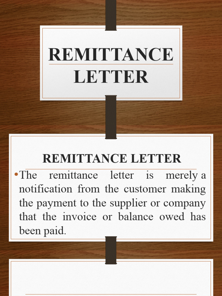 3 Remittance and Transmittal Letter | PDF
