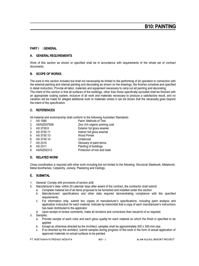 10 Painting PDF Paint Specification (Technical Standard)