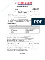 Science Class 6 Monthly Test-1