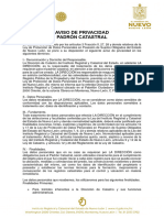 Aviso de Privacidad Ircnl Integral Padron Catastral 33