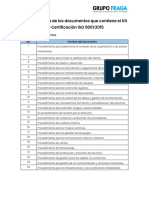 Lista Completa de Los Documentos Del Kit de Certificación ISO 9001