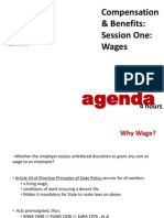 Compensation & Benefits: Session One: Wages: Agenda