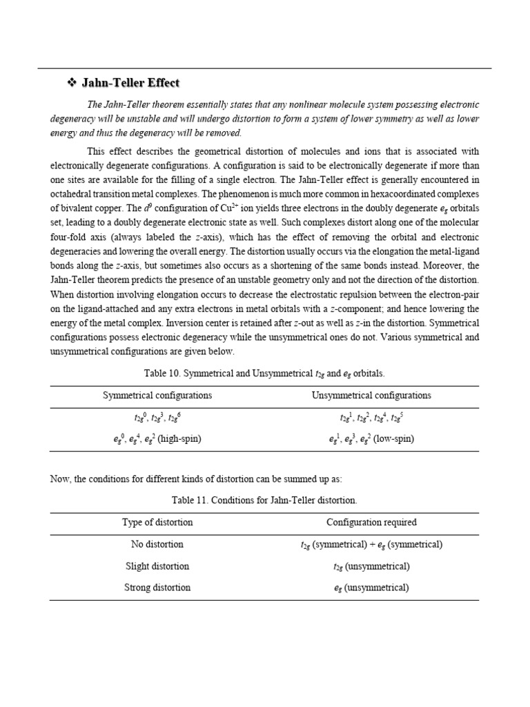 Understanding Jahn-Teller Distortion | PDF | Coordination Complex ...
