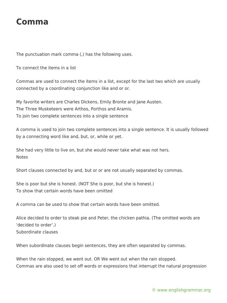 Comma | PDF | General Fiction