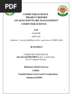 Computer Science Project Report On Quiz Software Management Computer Science