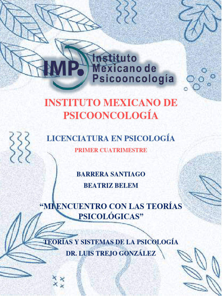 Teorías Y Sistemas En Psicología Ensayo Pdf