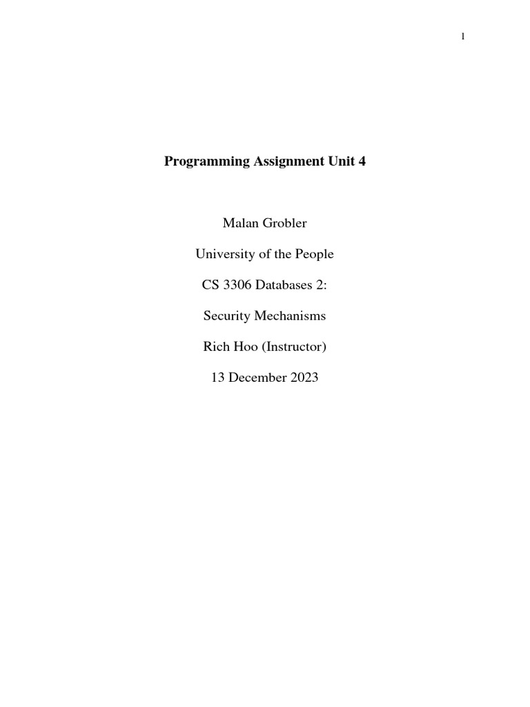 Cs 3306 unit 4 programming assignment download free pdf computer
