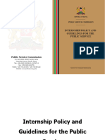 PSC Internship Policy and Guidelines For The Public Service May 2016