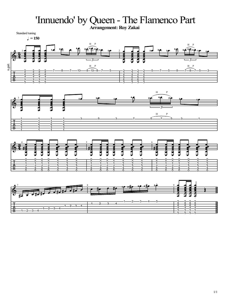 QUEEN INNUENDO 楽譜集 Innuendo by Queen - Guitar, Voice, Piano, Vocal, Guitar - Digital