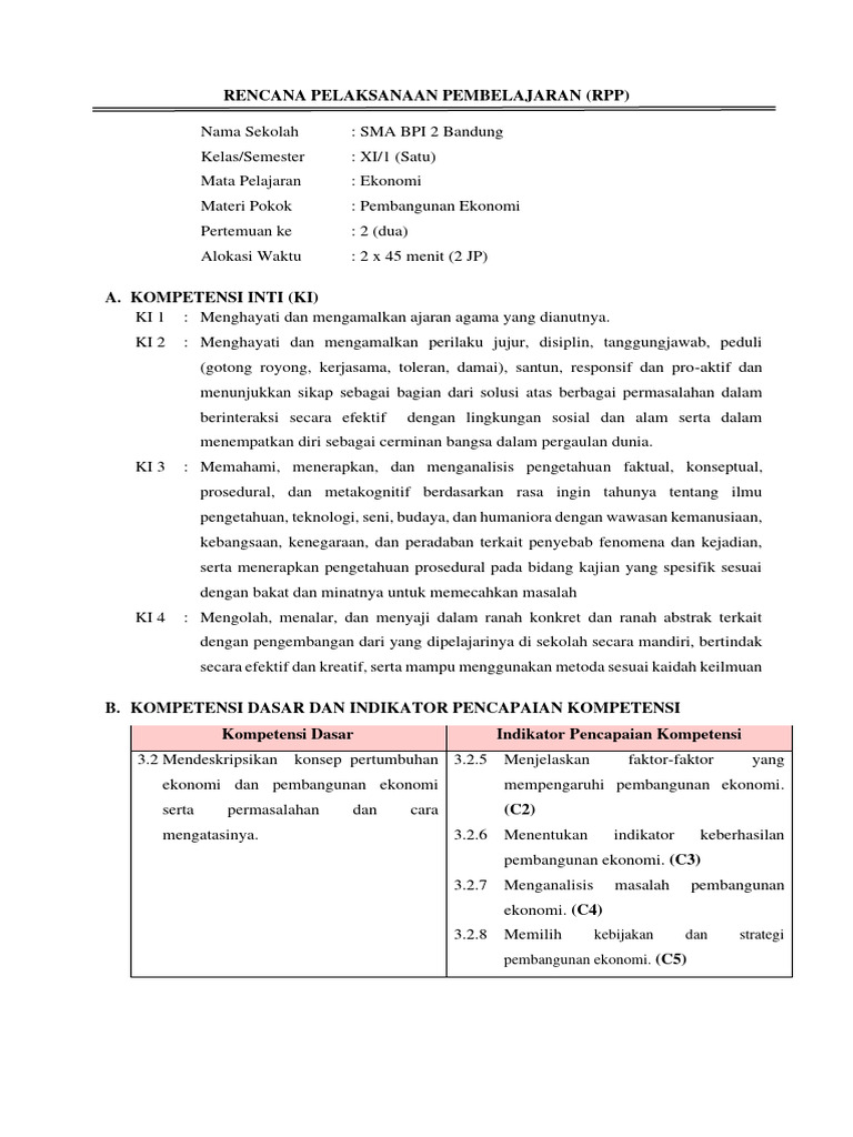 Contoh RPP k13 - 2023 | PDF | Karier & Perkembangan