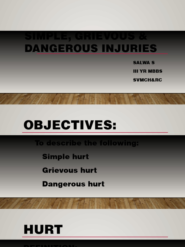 Types of Simple and Grievous Injuries | PDF | Injury | Amputation