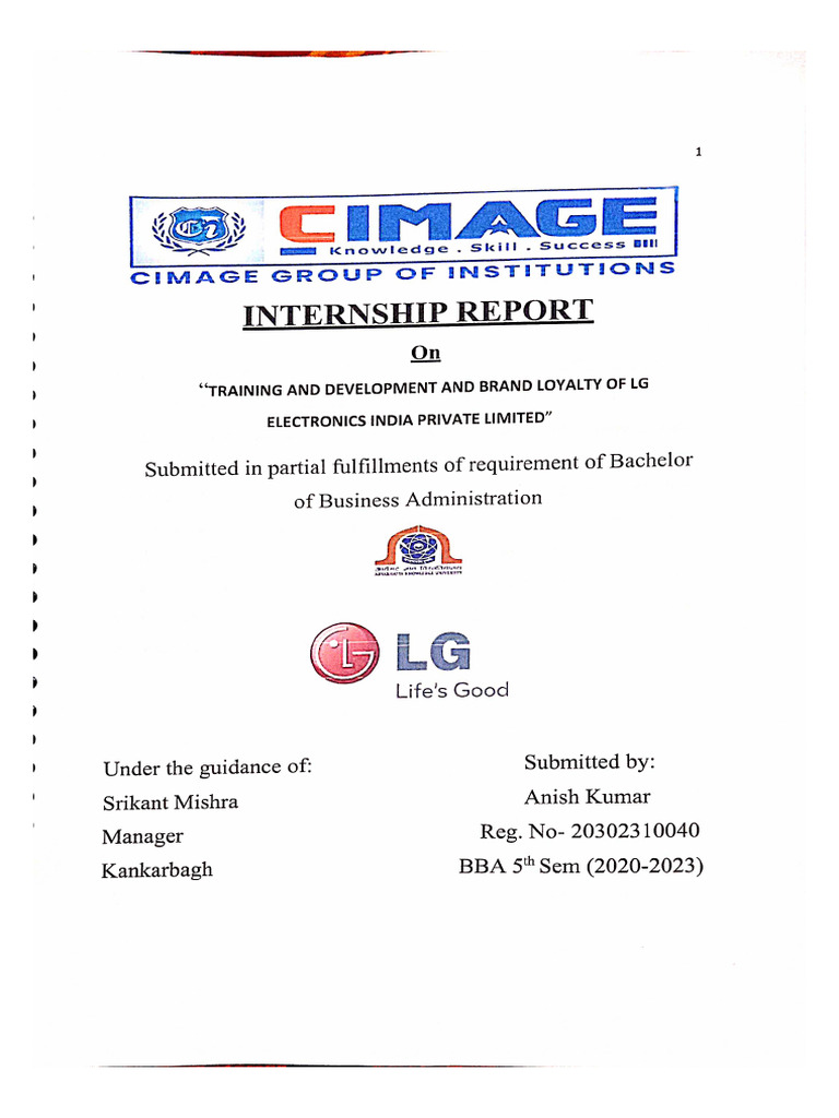Lg Internship Bba Pdf