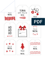 White and Red Illustrative Christmas Gift Tags A4 Document