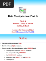 Data Manipulation (Part - I)