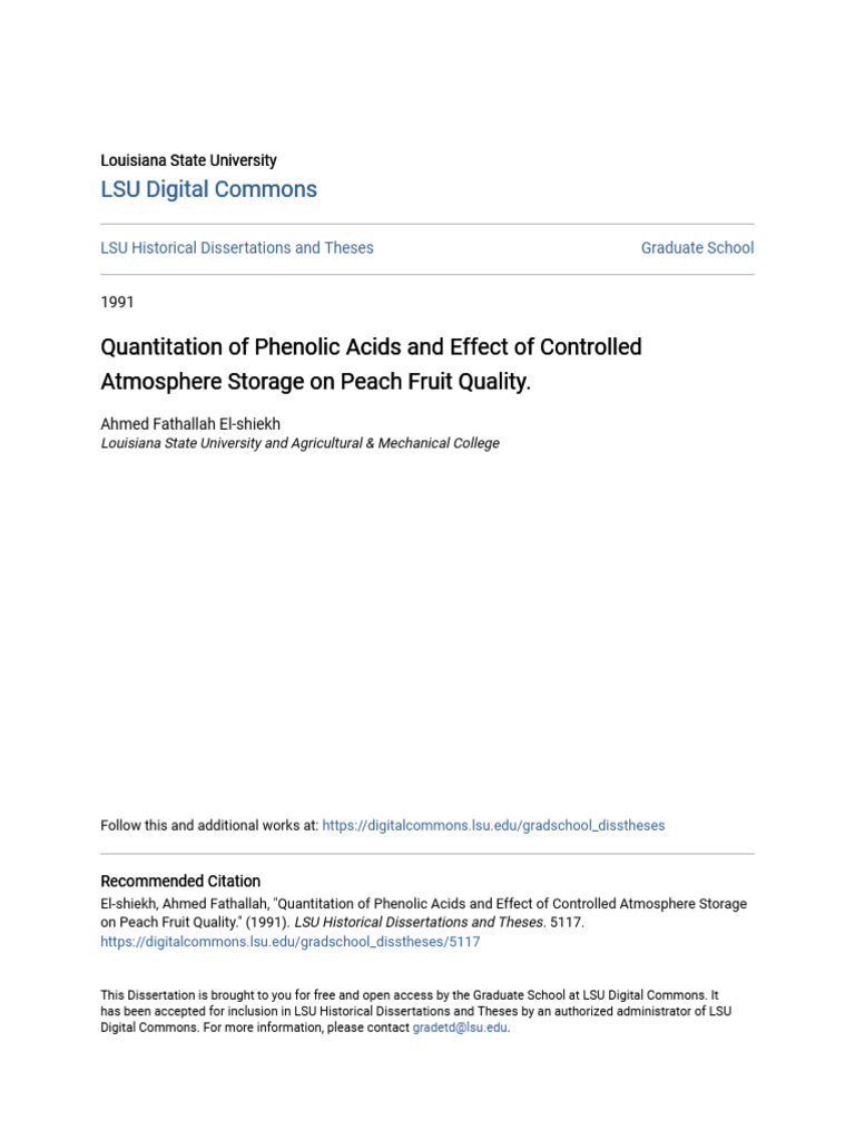 Quantitation of Phenolic Acids and Effect of Controlled Atmospher PDF