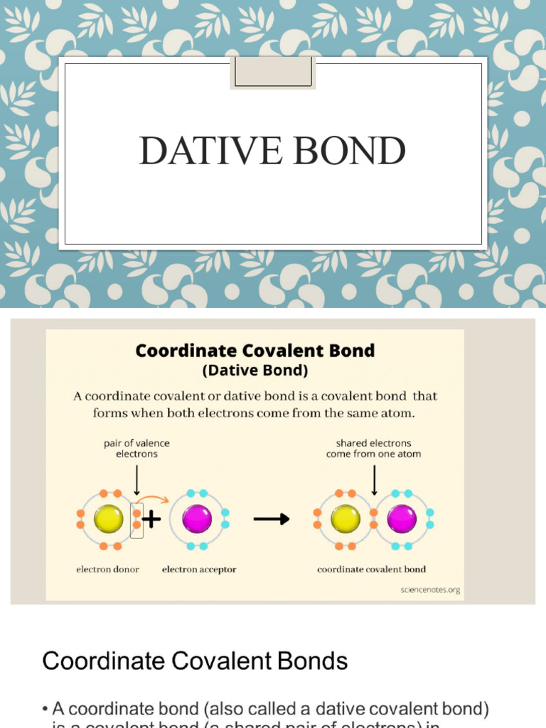 Dative Bond PDF