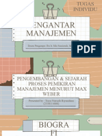 Pengembangan Dan Sejarah Proses Pemikiran Manajemen Oleh Max Weber