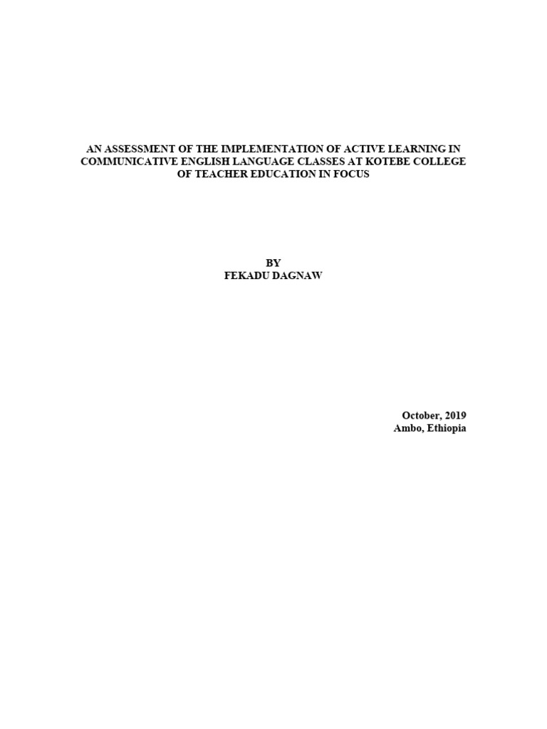 An assessment of the implementation of active learning in communicative