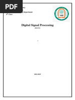 Digital Signal Processing: Mustansiriyah University College of Engineering Electrical Engineering Department 4 Class