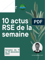 10 Actus RSE de La Semaine: Semaine Du 11 Au 15 Décembre 2023