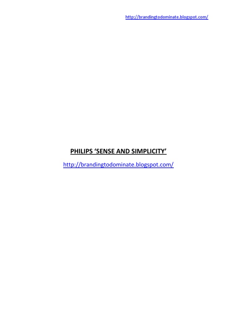 Evaluate philips sense and simplicity strategy image