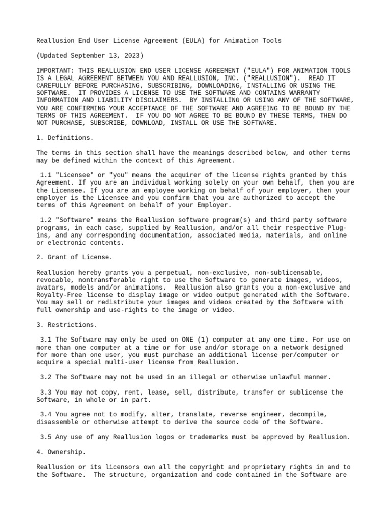 End User License Agreement | PDF | License | 3 D Computer Graphics