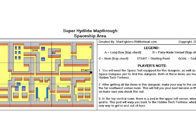 Super Hydlide Maphtrought Spaceship Area | PDF