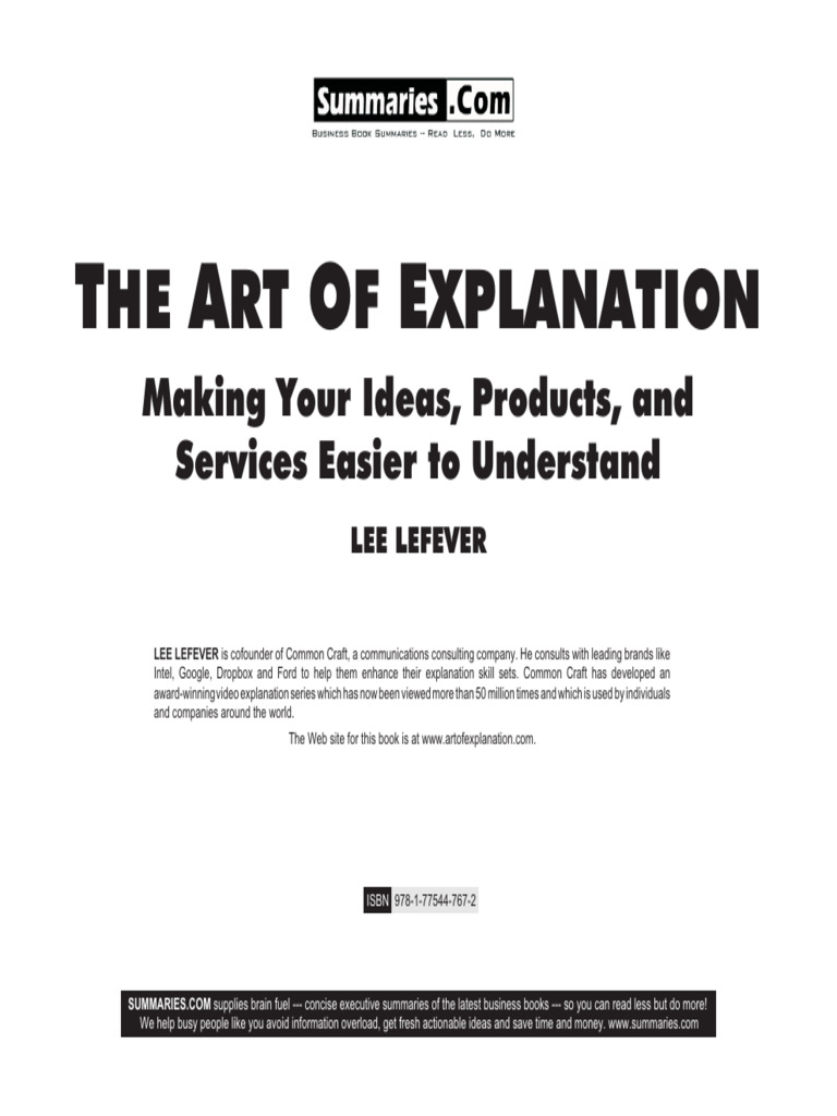 TheArtofExplanationMicroSummary PDF Information Communication