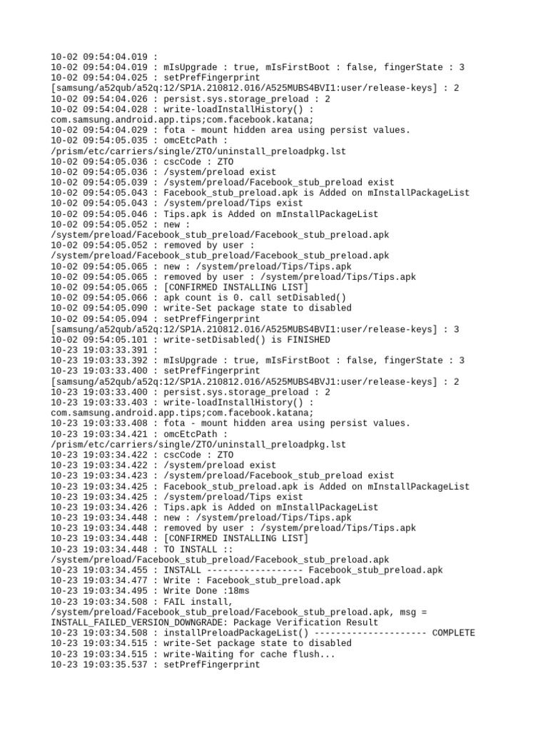 Facebook Stub Preload Installation Logs | PDF | Facebook | Computing ...
