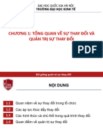 CHƯƠNG 1 TỔNG QUAN SỰ THAY ĐỔI VÀ QUẢN TRỊ SỰ THAY ĐỔI