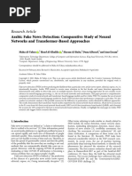 Arabic Fake News Detection Comparative Study of Ne