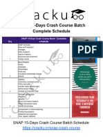 SNAP 15-Day Crash Course Batch Complete Schedule